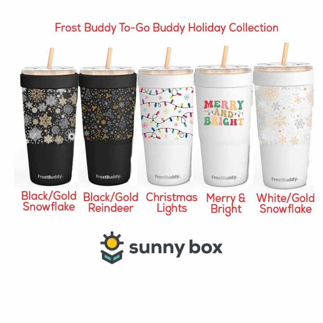 To-Go Buddy | Christmas Edition Fits Small, Medium, Large Iced / Hot Coffee Cups from Major Coffee Chains - Keep Drinks Hot/Cold 12+ Hours | Frost
