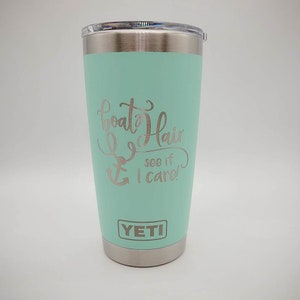 Boat Hair Engraved YETI Rambler Tumbler Engraved Travel Mug Gift for Her Nautical YETI Boat Party Cruise Vacation Captain image 3