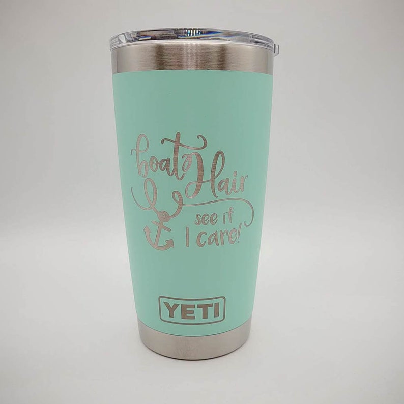 Boat Hair Engraved YETI Rambler Tumbler Engraved Travel Mug Gift for Her Nautical YETI Boat Party Cruise Vacation Captain image 3