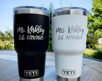 Mr. and Mrs. YETI Engraved Tumbler | Engraved Tumbler | Wedding Gift | Engagement Gift | Bride Tumbler | YETI Tumbler | Bridal Shower Gift