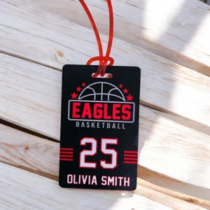 Personalized Basketball Team Sports Bag Tags | Equipment Bag Tag | Basketball Gift | Team Name Tags | Luggage Tags | Travel Basketball