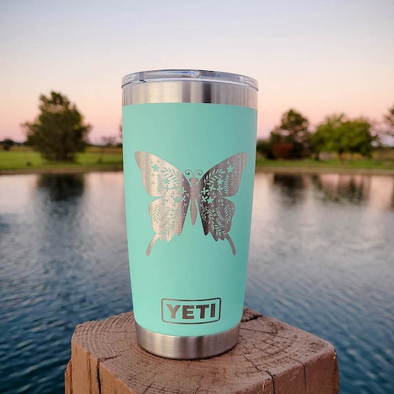 Butterfly Mandala Engraved YETI Rambler Tumbler Engraved Tumbler