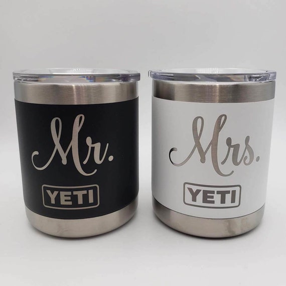 Mr. & Mrs. Engraved YETI Tumblers  Engraved yeti tumbler, Engraved yeti,  Bride tumbler