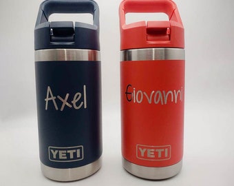 Personalized Engraved YETI Rambler Water Bottle | Kids YETI Cup | Kids Water Bottle | Sports Youth | Children Water Bottle | 12oz Jr 18oz