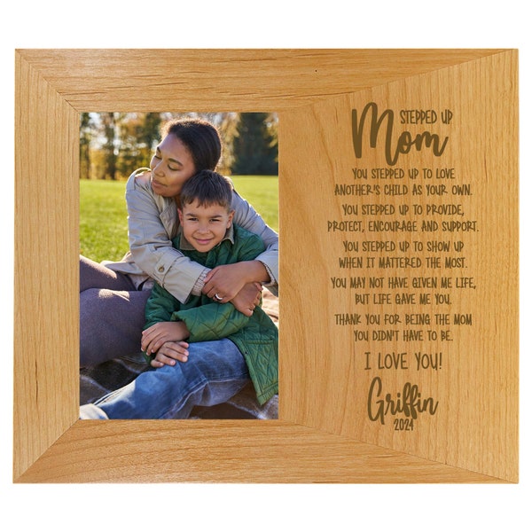 Step Mom Picture Frame | Personalized Mother's Day Gift | Stepped Up Mom | Bonus Mom | Stepmother Gift | Gift for Stepmom