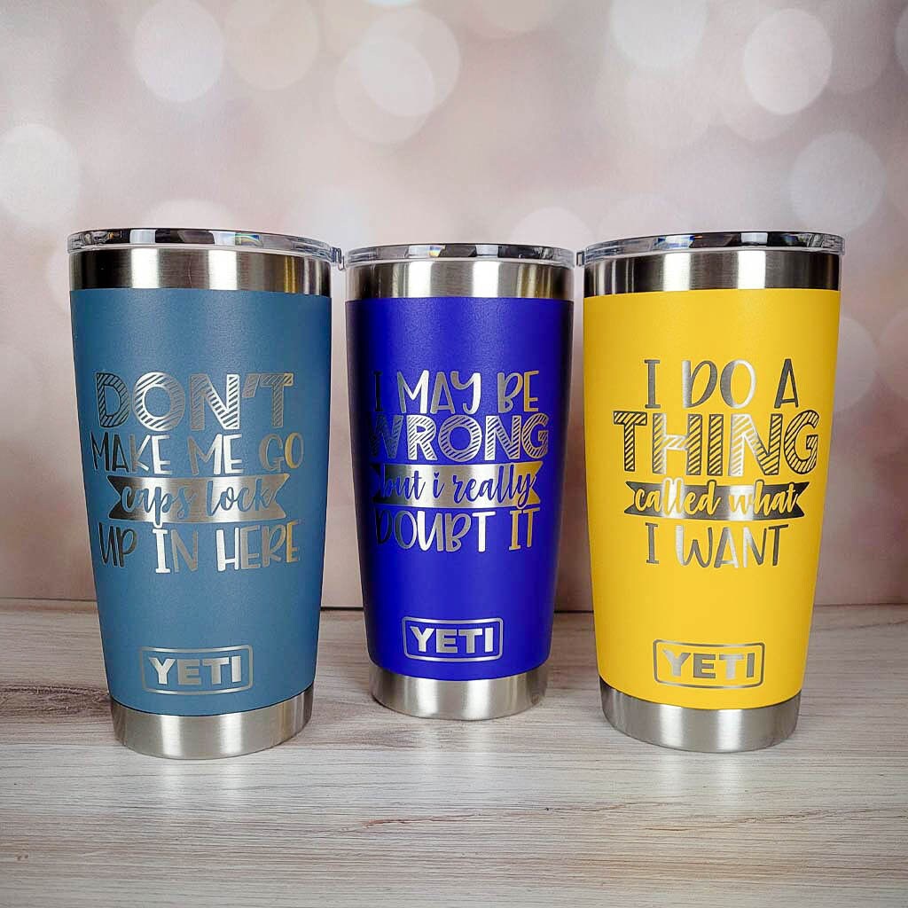 Coffee Or Middle Fingers - Engraved Travel Tumbler, Yeti Style Cup, Adult  Humor Cup