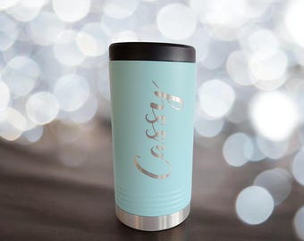 Personalized Engraved Slim Can Holder | Polar Camel Can Cooler | Skinny Seltzer Drink Holder | Insulated Can Cooler Cozie | Beer Can Holder