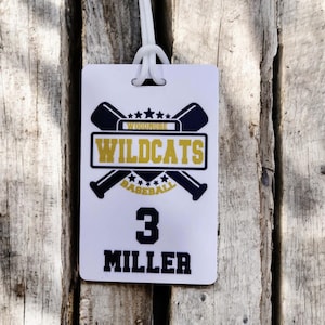 Personalized Baseball Team Sports Bag Tags | Equipment Bag Tag | Baseball Gift | Team Name Tags | Luggage Tags | Travel Baseball | Fire