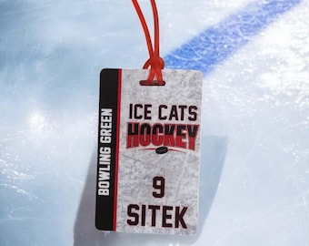 Personalized Hockey Team Sports Bag Tags | Equipment Bag Tag | Ice Hockey Gift | Team Name Tags | Luggage Tags | Travel Team Hockey