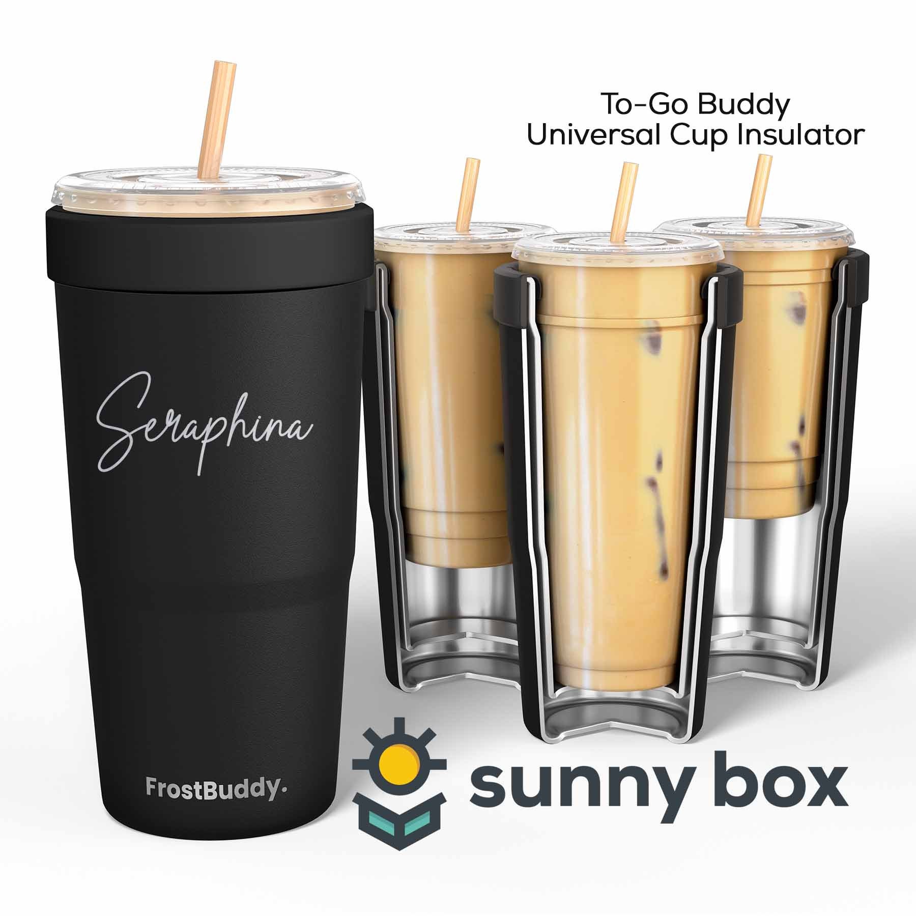Universal Buddy 2.0 Can Cooler Drink Lid with Straw - Orange:  Tumblers & Water Glasses