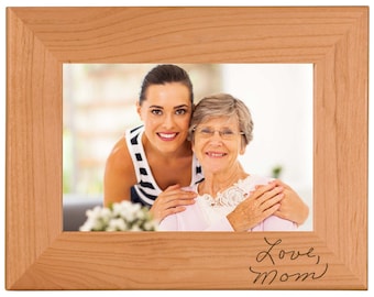 Handwriting Custom Engraved Picture Frame | Personalized Photo Frame | Keepsake | Memorial Frame | Child's Handwriting Gift | Loss of Parent