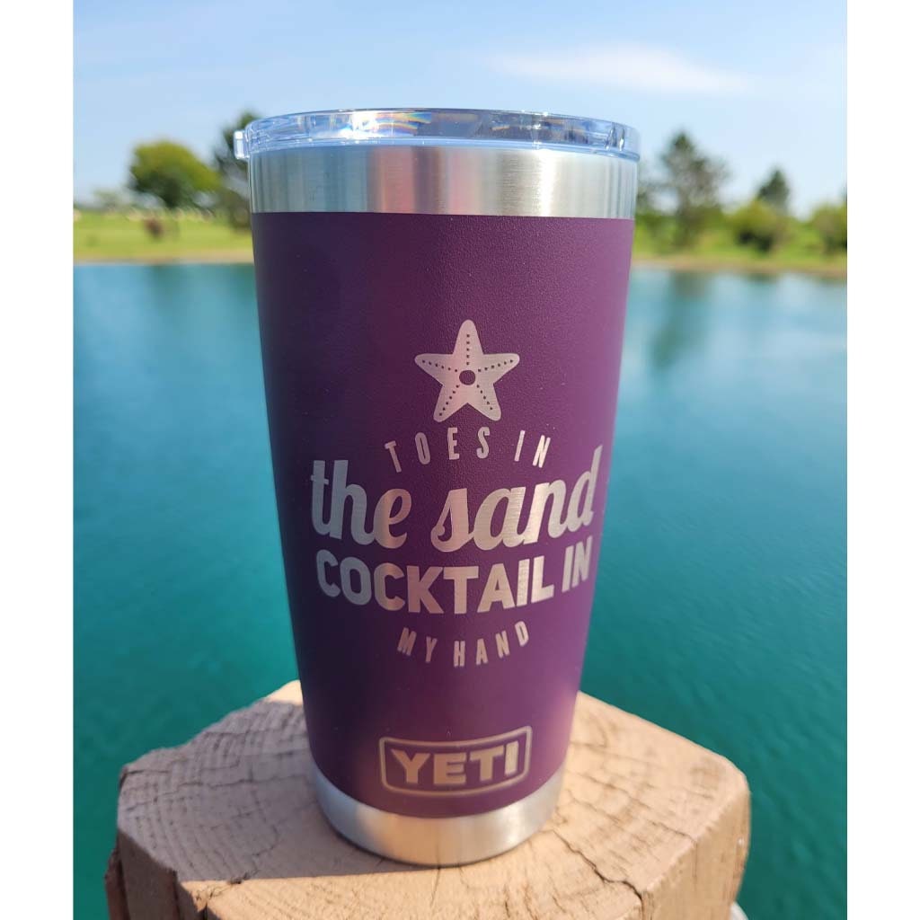 Toes in the Sand Cocktail in My Hand Engraved YETI Rambler Tumbler