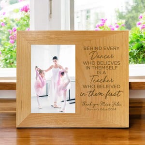 Dance Teacher Custom Engraved Picture Frame| Personalized Dance Photo Frame | Ballet Lyrical Hip Hop | Dance Teacher Appreciation Gift