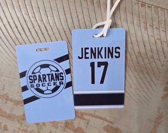 Personalized Soccer Team Sports Mascot Bag Tags | Equipment Bag Tag | | Team Name Tags | Luggage Tags | Soccer Gift | Travel Team Soccer