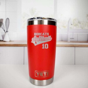 Softball Team Mascot Laser Engraved YETI Rambler Tumbler | Sports Tumblers | Softball | School Fundraising | Booster Club | School Spirit image 9