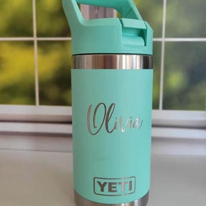 Personalized Engraved YETI Rambler Water Bottle | Kids YETI Cup | Youth Sports Water Bottle | Children Toddler Water Bottle | 12oz Jr. 18oz