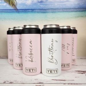 Engraved YETI Slim 12oz Can Colster | Can Insulator | Custom Gift | Can Cozie | Insulated Can Holder | Bridesmaid Gift | Summer Drink Cooler