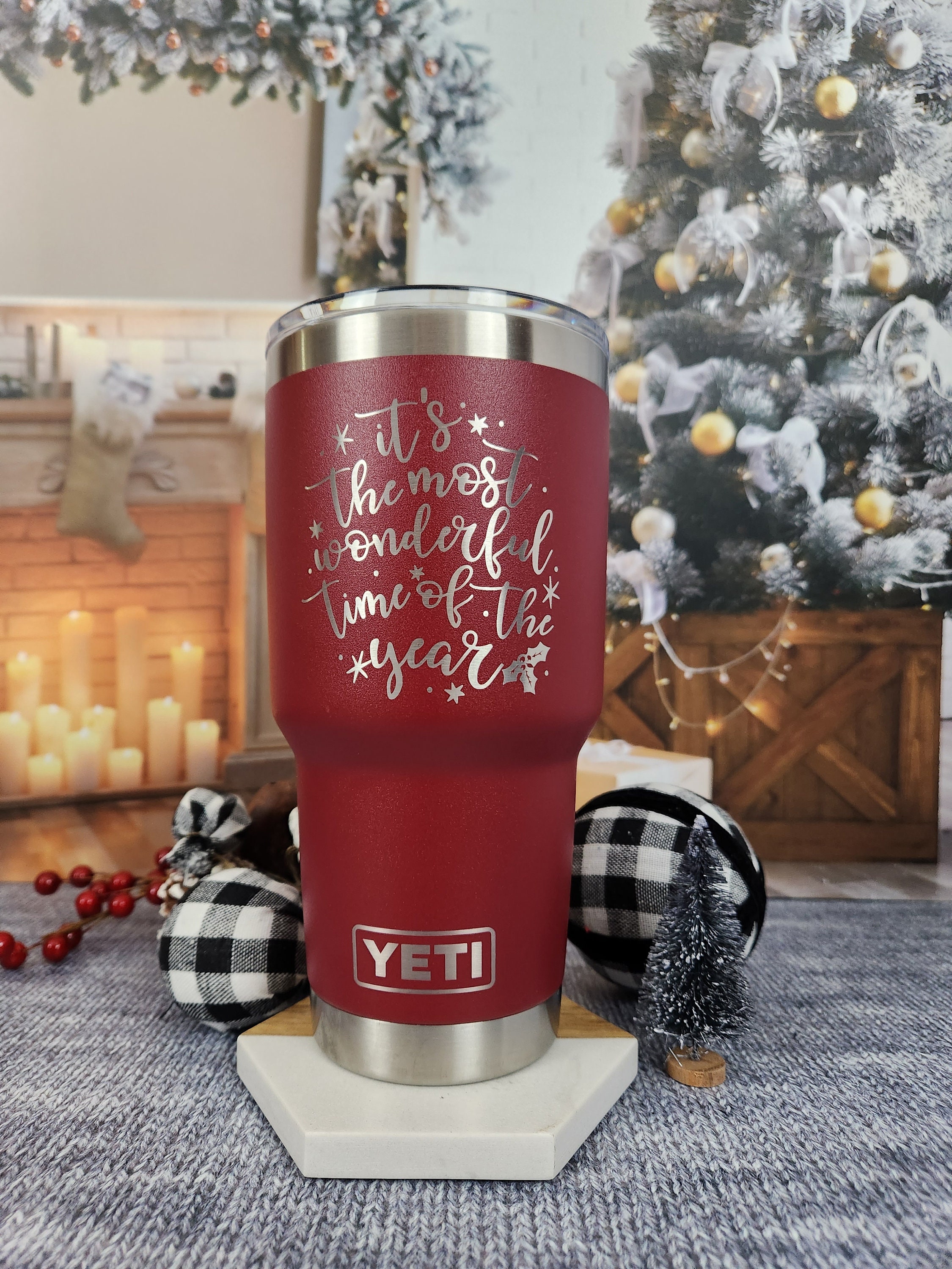 It's the Most Wonderful Time of the Year Christmas Engraved YETI Rambler  Tumbler | Holiday Tumbler | Christmas Coffee Mug | Christmas Gift