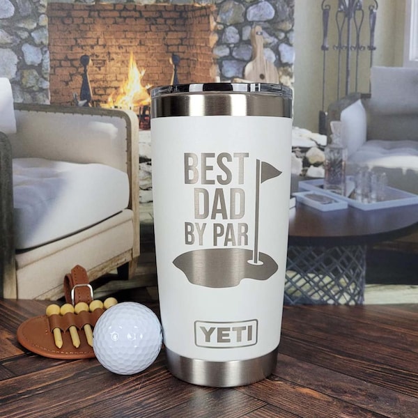 Best Dad by Par Engraved Father's Day YETI Rambler Tumbler | Father's Day | Personalized Gift for Dad | Dad Golf | Funny Golfing Mug