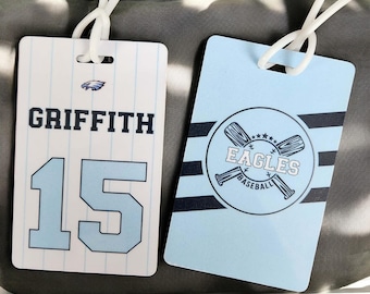 Personalized Team Baseball Softball Sports Mascot Bag Tags | Equipment Bag Tag | | Team Name Tags | Luggage Tags | Travel Softball Baseball