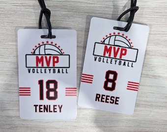 Personalized Volleyball Team Sports Bag Tags | Equipment Bag Tag | Volleyball Gift | Team Name Tags | Luggage Tags | Travel Club Team