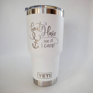 Boat Hair Engraved YETI Rambler Tumbler Engraved Travel Mug Gift for Her Nautical YETI Boat Party Cruise Vacation Captain image 5