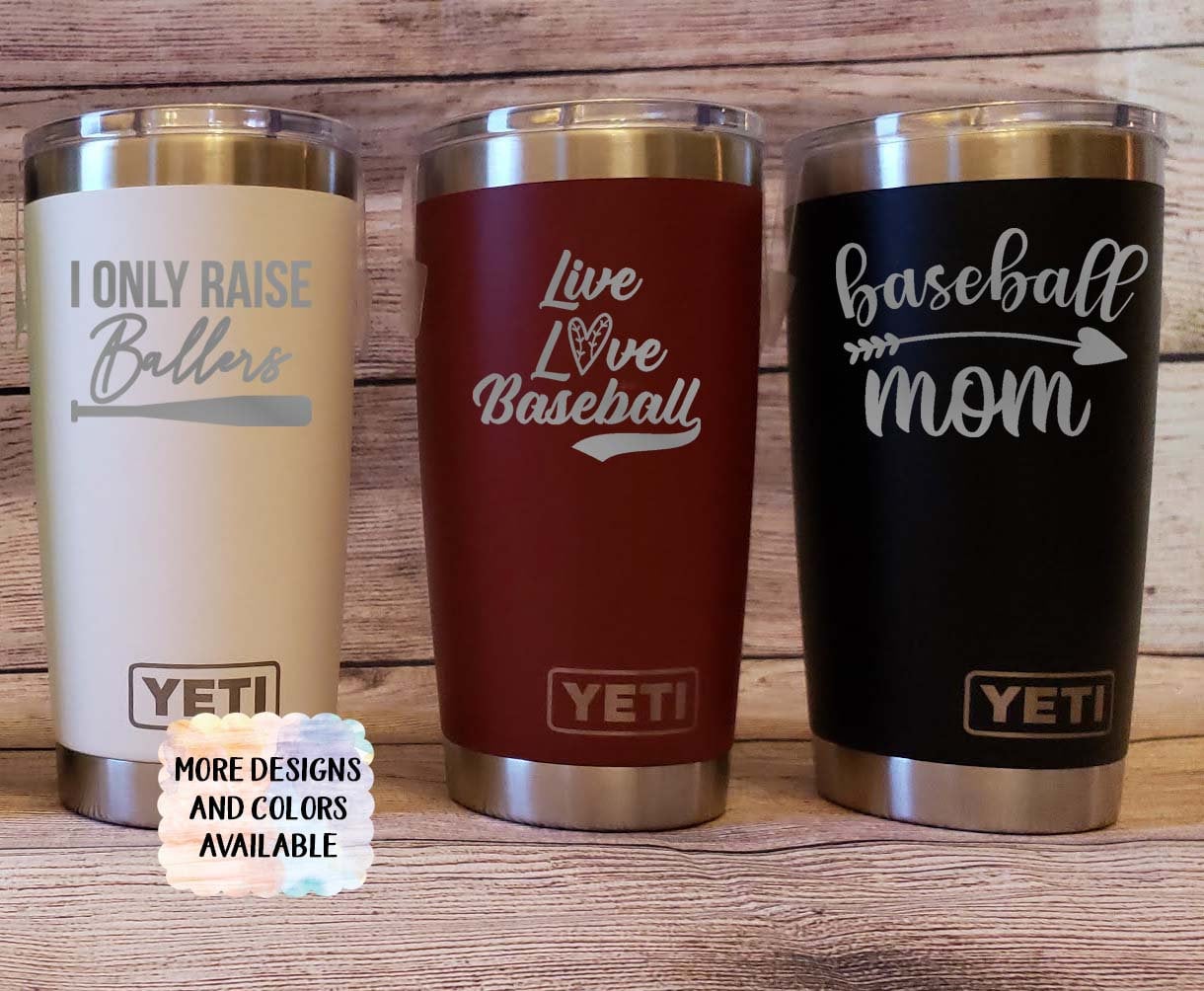 Laser Engraved Authentic YETI Rambler - BOMB MOM