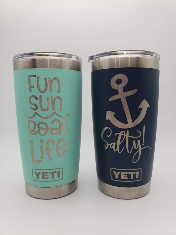 Laser Engraved Authentic YETI Rambler - SUN SALT SAND - ImpressMeGifts