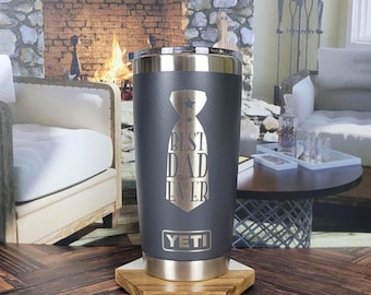 Best Dad Ever Laser Engraved Father's Day YETI Rambler Tumbler | Personalized Father's Day Gift | Dad Birthday | Dad Christmas Gift | Daddy