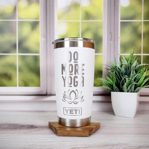 Do More Yoga Engraved YETI Rambler Tumbler | Yoga Lover Gift | Engraved Tumbler | Christmas Gift | Yoga Heals | Love Yoga Gift, Namaste