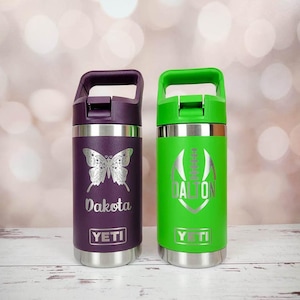 Personalized Engraved YETI Rambler Water Bottle | Kids YETI Cup | Youth Sports Water Bottle | Children Toddler Water Bottle | 12oz Jr 18oz