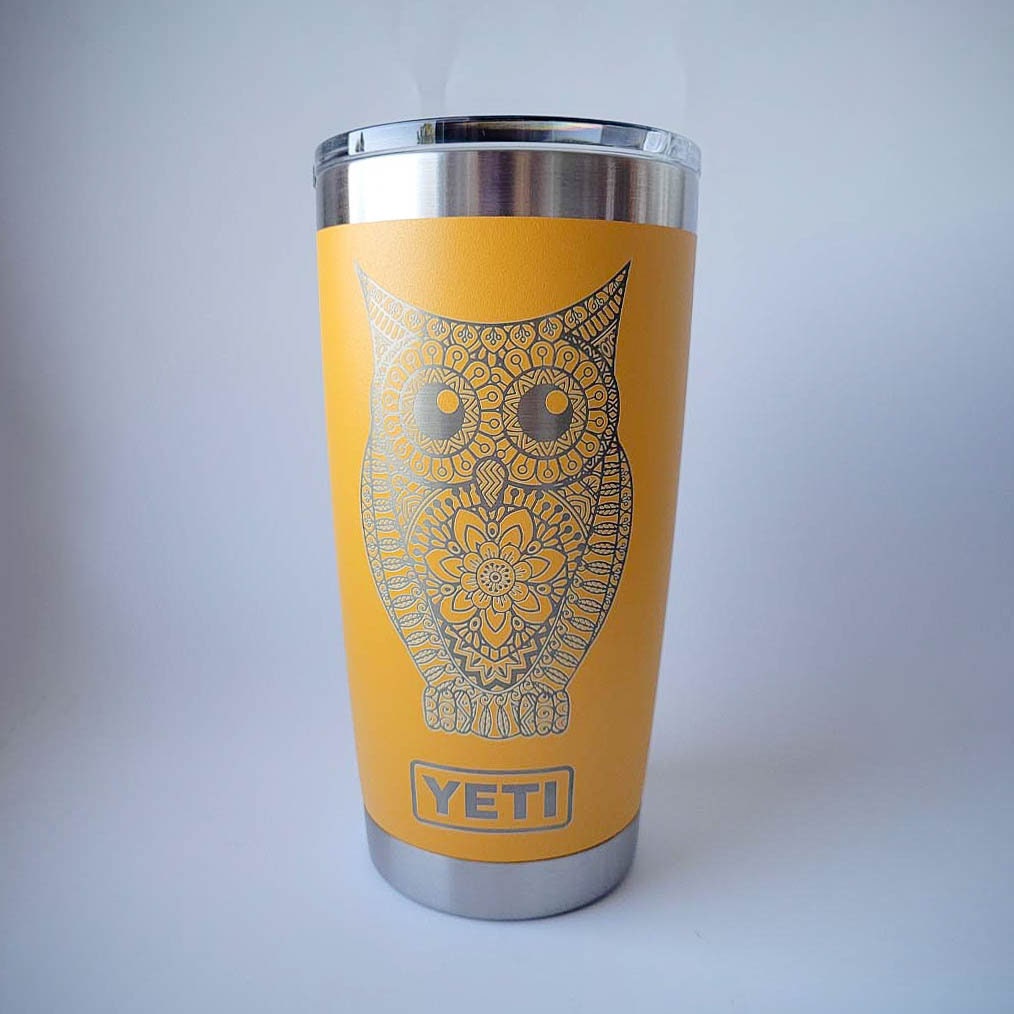 Owl Mandala Engraved YETI Rambler Tumbler Engraved Tumbler Engraved YETI Cup  Owl Gift Mug Owl Decor Owl Lover Cute Owl 