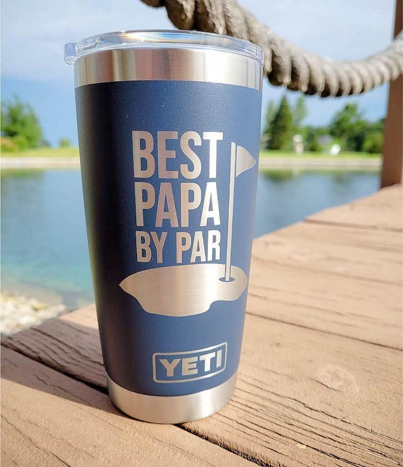 Best Papa by Par Engraved Father's Day Grandpa YETI Rambler Tumbler | Father's Day | Personalized Gift for Grandpa | Papa Grandpa Golf Mug Bild 1