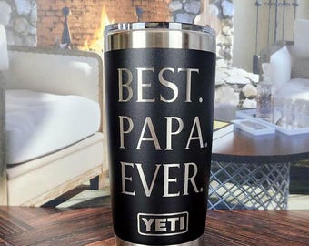 Vaso YETI Rambler con grabado "El mejor papá de todos los tiempos" para el Día del Padre, abuelo/Día del Padre, regalo personalizado para abuelo/regalo de cumpleaños de papá/papá