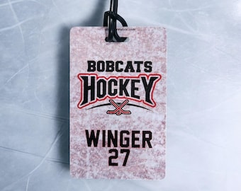 Personalized Hockey Team Sports Bag Tags | Equipment Bag Tag | Ice Hockey Gift | Team Name Tags | Luggage Tags | Travel Team Hockey
