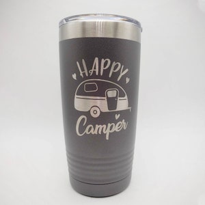 Happy Camper Engraved Polar Camel 15oz Mug Camping Gift Personalized Gift Camp Life Travel Tumbler Tent Camp RV Camper Campers image 5