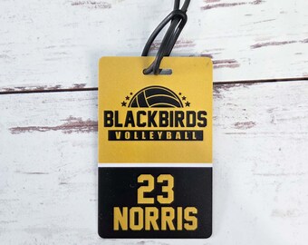 Personalized Volleyball Team Sports Bag Tags | Equipment Bag Tag | Volleyball Gift | Team Name Tags | Luggage Tags | Travel Club Team