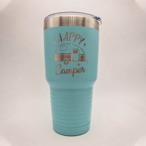 Happy Camper Engraved Polar Camel 15oz Mug Camping Gift Personalized Gift Camp Life Travel Tumbler Tent Camp RV Camper Campers image 7