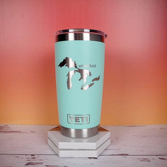 Michigan Great Lakes Unsalted Engraved YETI Rambler Tumbler Michigan Gift  up North Christmas Gift Great Lakes Girl Michigan YETI 