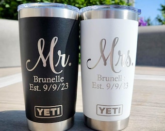 Mr. and Mrs. YETI Engraved Tumbler | Engraved Tumbler | Wedding Gift | Engagement Gift | Bride Tumbler | YETI Tumbler | Bridal Shower Gift
