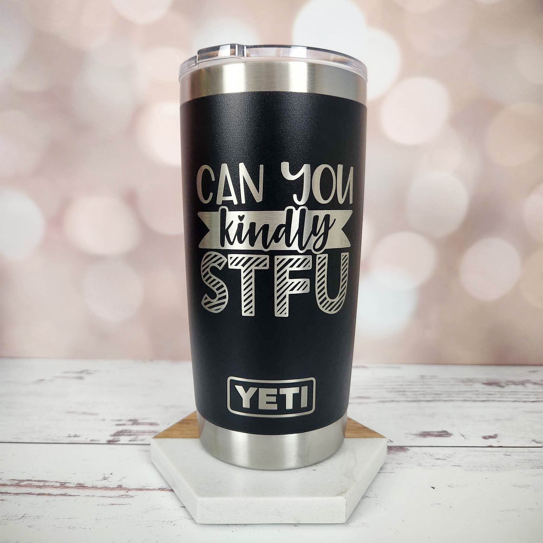 Laser Engraved Authentic YETI Rambler - LET'S GET LIT