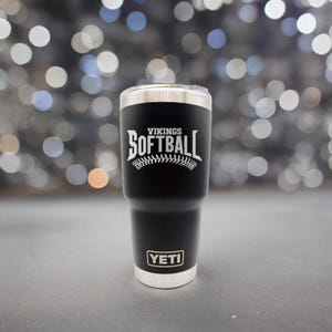 Softball Team Mascot Laser Engraved YETI Rambler Tumbler | Sports Tumblers | Softball | School Fundraising | Booster Club | School Spirit image 2