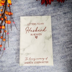 Loss of Husband Grief Journal | Letters To My Husband In Heaven | Widow Sympathy Gift | Husband Memorial Bereavement Memory Notebook