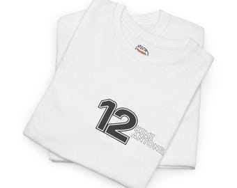 Formula 1 Kimi Antonelli "12" Minimalist Tee | Unisex | White, and Grey