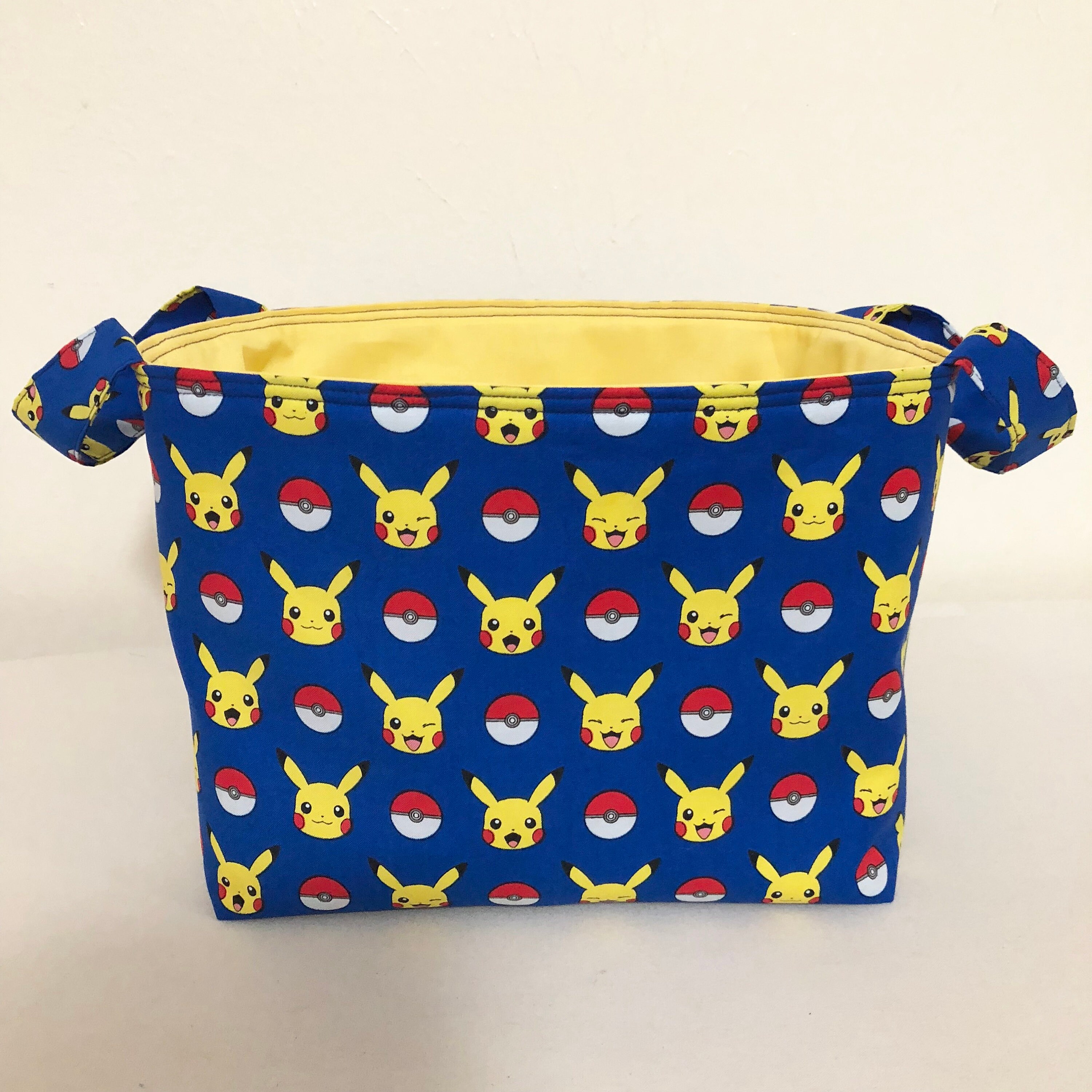 Pokemon Pikachu Blue Fabric Handmade Zippy Coin Purse Storage Pouch 