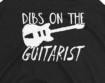 Dibs On The Guitarist Women's Racerback Tank, Guitar Player Gift, Rock Band Tank, Groupie Tank, Summer Concert Shirt, Music Festival Shirt