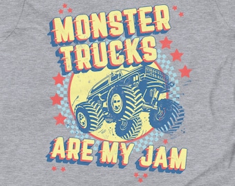 Monster Truck Show Kids T-Shirt, Monster Trucks Are My Jam, 4x4 Racing, Motorsports, Big Wheel Vehicles, Monster Truck Graphic, Motocross