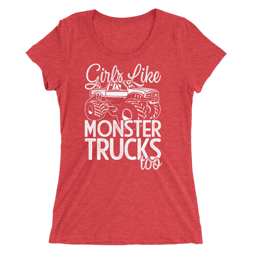 Women's Monster Truck T-Shirt Ladies Triblend Girls Like | Etsy