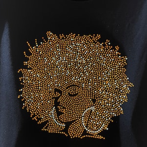 Rhinestone Bling Afrolady T-shirt, Sista, Juneteenth, Black History Month