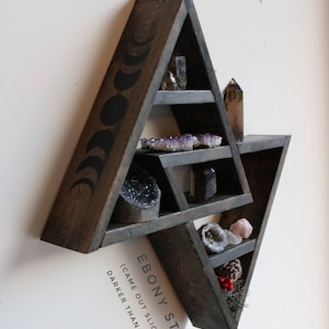 Double Triangle Altar Shelf with moon phases image 6